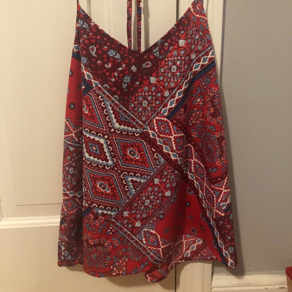 Hollister Red Patterned Tank top